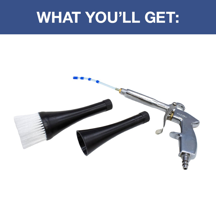 LAUCO Air Blow Gun for Car Detailing, Tornado Car Cleaning Gun, Air Compressor for Car Detailing, Air Blower for Car Detailing, Cleaning Tool with Nozzle and Auto Detailing Dusting Brush for Dirt