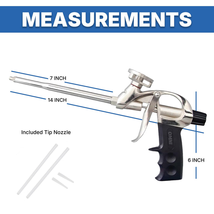 LAUCO Professional Spray Foam Gun Insulation, High Precision Spray Foam Insulation Gun, Easy Clean Expanding 47555