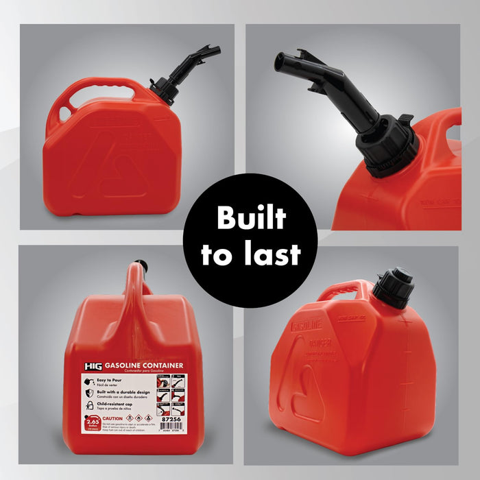 LAUCO Portable Fuel Tank, Gas Container, 3 Gallon Gas & Diesel Container with Transfer Hose and Nozzle, Mobile Fuel Storage for Boats, Docks, Farm, Shop & Garage 87256