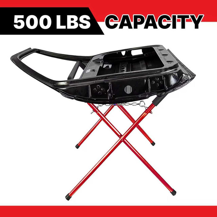 LAUCO Portable Workbench Folding Stand, 500 Pound Capacity Foldable Portable Work Stand , 41" x 43" x 35", Heavy-Duty Bumper Stand for Garage and Shop [9080]
