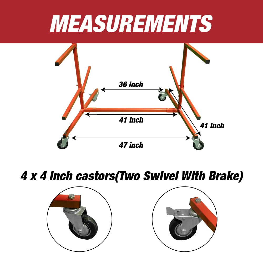 LAUCO Floor Mobile Bumper Storage Rack - Double Sided Bumper Storage Rack for Automobile Parts - Maximize Efficiency with Double-Sided Automobile Parts Storage