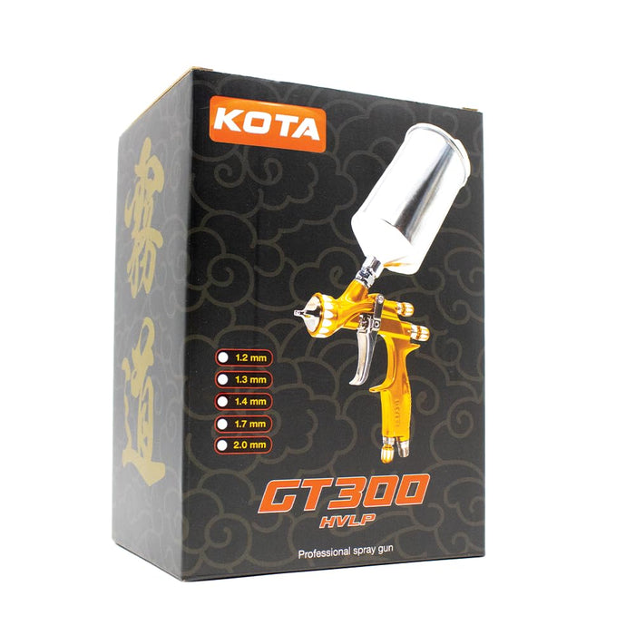 KOTA Gold Edition HVLP Spray Gun 1.4 mm with Paint Cup – Professional High Transfer Efficiency Spray Gun for Automotive and Industrial Finishing GT30014