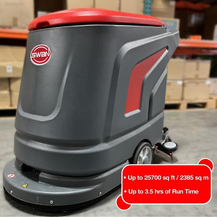 LAUCO SWAN Floor Scrubber Machine – Battery Powered Walk-Behind, 20-Gal Tank, Dual 22" Brushes, 31" Squeegee, Commercial Auto Scrubber, Heavy-Duty, Easy Use, All Parts Included 26453