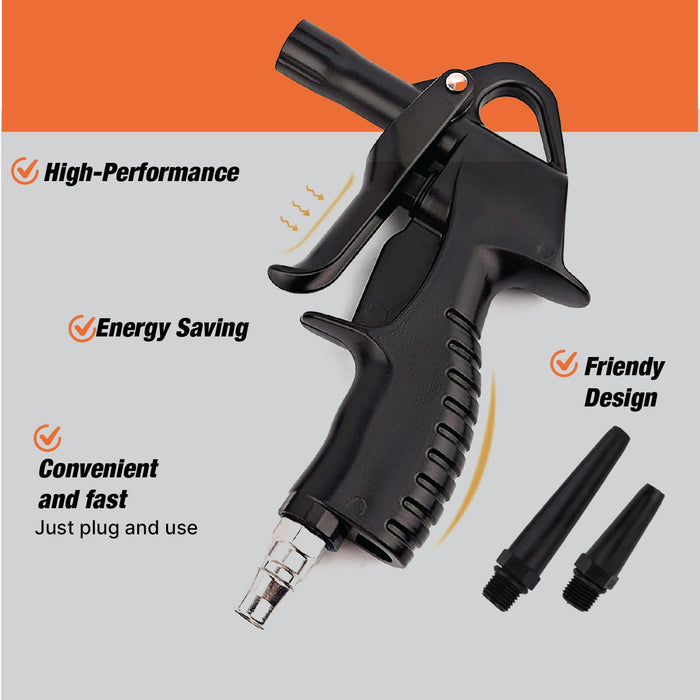 High-Performance Air Blow Gun with Interchangeable Extended Nozzles – 1/4" Air Duster for Car Detailing, Workshop Cleaning & Dust 24579