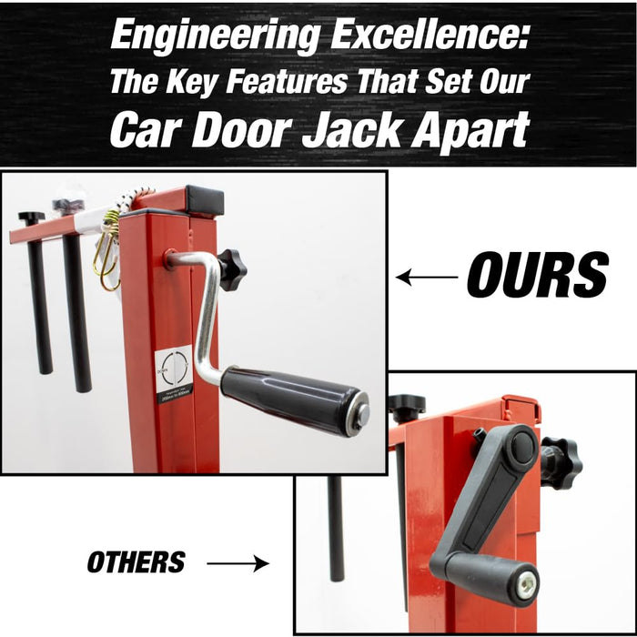 LAUCO Car Door Installer and Remover Jack Lift Hoist, Heavy Duty Car Door Jack, Floor Jack, Trolley Service Lift Floor Jack with 4 Steel Swivel Castors Hoist Jack Stand Dolly Red- [7756]