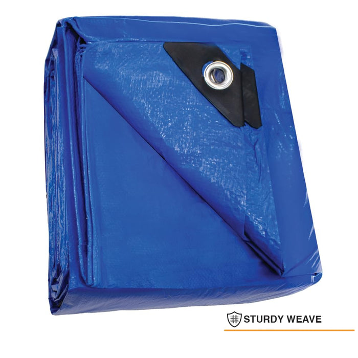 Heavy Duty Blue Tarp - 10ft x 20ft - 5 MIL Multipurpose UV Resistant, Waterproof Protective Tarp Cover with Metal Grommets and Reinforced Edges - for Roof, Camping, Patio, Boat, Car 69527