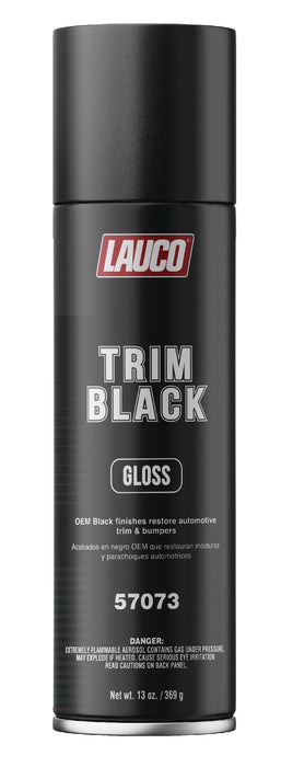LAUCO Trim Black Gloss Automotive Spray Paint – 13 oz Aerosol Can for Plastic, Aluminum, Steel & Stainless Steel Trim – Durable OEM Finish 57073
