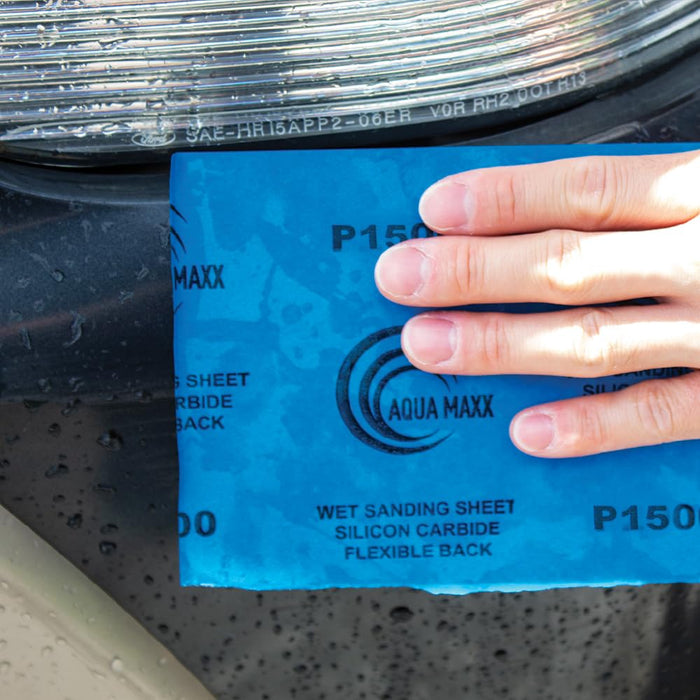 Aqua Maxx Wet or Dry Sandpaper, 9x5.5 Inches, Box of 50 - Abrasive Paper Sheets for Automotive Sanding, Detailing, Polishing Automotive, Woodworking Wood Furniture (1500 Grit, 50) 25934