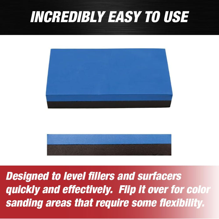 LAUCO EVA 2-Pack Double-Sided Semi Rigid Sanding Blocks Sponge for Woodworking, Furniture Finishing, Drywall Sanding, Metal Surface Prep, Paint preparation and Color Sanding 57044