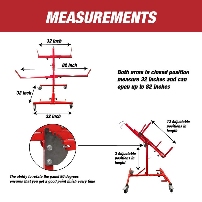 LAUCO Multifunction Paint Stand, Automotive Paint Stand, Body Panel Stand, Door Stands for Painting, Paint Stands Auto Body, Fender Stand, Hood Stand, Auto Body Repair Tools Adjustable Paint Stand 07754