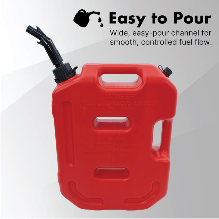 LAUCO Mountable Gasoline Container Fuel Tank, 10L / 2.6 Gallon Gas & Diesel Container with Transfer Hose and Nozzle, Mobile Fuel Storage for Boats, Docks, Farm, Shop & Garage 87237
