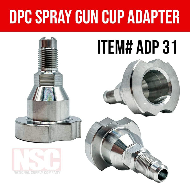 LAUCO Spray Gun Paint System Stainless Steel Adapter Compatible with Disposable Cup Liners and Lid System - Adapter31
