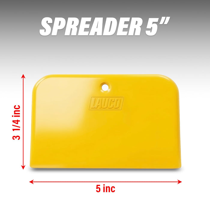 LAUCO Auto Body Filler Yellow Spreaders (Pack of 50) - Size 5" Reusable Plastic Spreader for Automotive Fillers, Putties, Glazes, Caulks and Paint - Easy Application