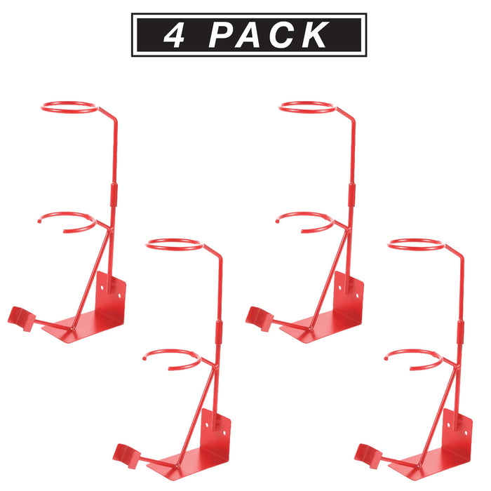 LAUCO Spray Paint Gun Holder, Gravity Spray Gun Holder Stand with Strainer Holder, Paint Gun Stand for Wall or Bench Mount, HVLP, Red (Without 250 Strainers, 4)