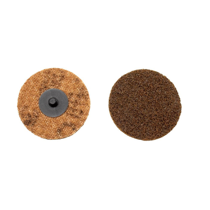 Lauco 3" Diameter Quick Change Nylon Surface Conditioning Discs - Brown Coarse Sanding Grit (Box of 25) - Sanding Polishing Paint Removal with Male R-Type Backing, Quick Change Roll Lock Connection