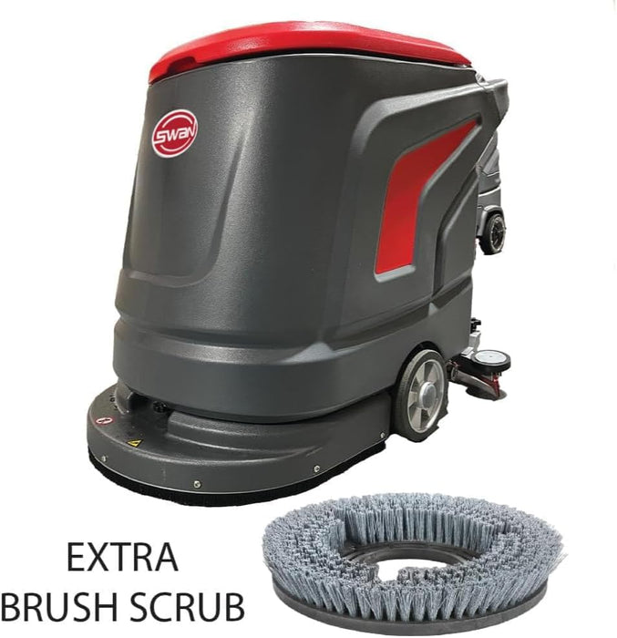LAUCO SWAN Floor Scrubber Machine – Battery Powered Walk-Behind, 20-Gal Tank, Dual 22" Brushes, 31" Squeegee, Commercial Auto Scrubber, Heavy-Duty, Easy Use, All Parts Included 26453