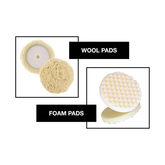 LAUCO Polish Pad Conditioning Brush, Polishing Spur Tool Set, Woof Buffing Pad Cleaning Spur Tool and Foam Pad Brush, Clean Recondition Polisher Buffer Wool Compound & Polish Pads, Auto Detailing