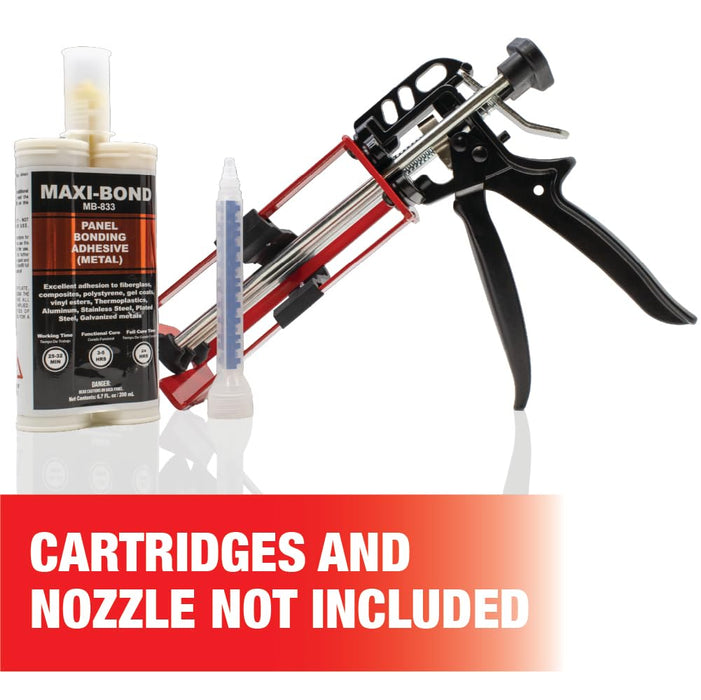 LAUCO Dual Cartridge Epoxy Gun 200 ml – Manual 1:1 and 2:1 Adhesive Applicator for Panel Bonding, Structural Epoxy, Fillers, and Plastic Repair (33093)