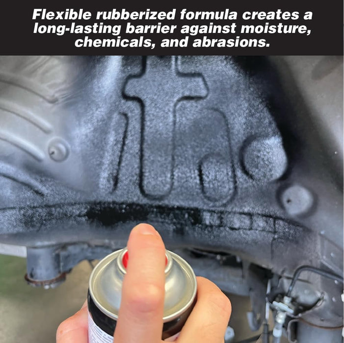 LAUCO Rubberized Undercoating Black Aerosol Spray – 15 Oz Can, Protective Coating for Metal, Plastic & Vehicle Undercarriage – Sound Deadener & Rust Protection (57074)