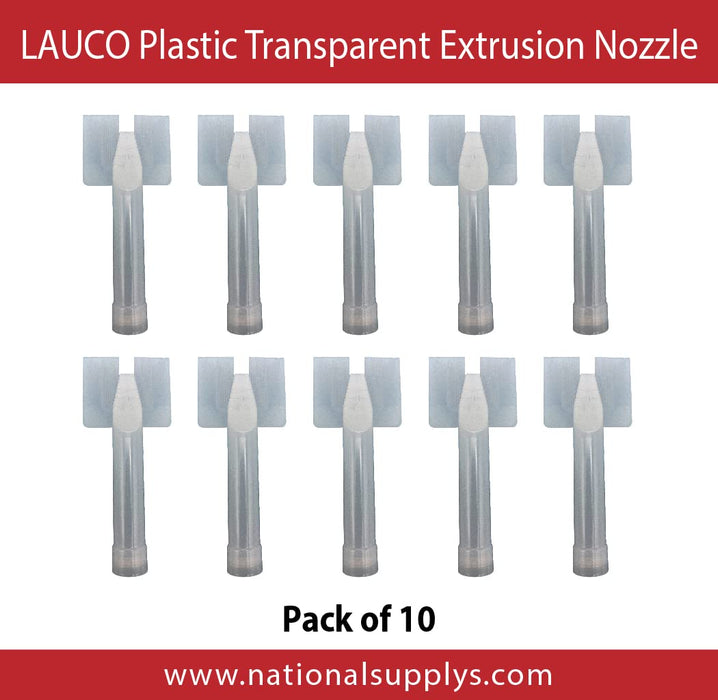 LAUCO 1K Plastic Transparent Extrusion Nozzle – Pack of 10 – Precision Dispensing for Adhesives, Sealants & 1K Materials CGN3554