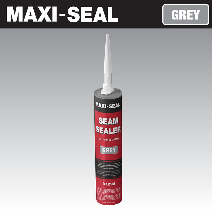 Maxi -Seal Polyurethane Seam Sealer Automotive - Gray, 10.5oz Tube - Durable & Flexible Auto Body Filler - Seam & Joint Compound for Bare or Painted Surfaces - Brushable to Duplicate O.E.M (1 Pack)