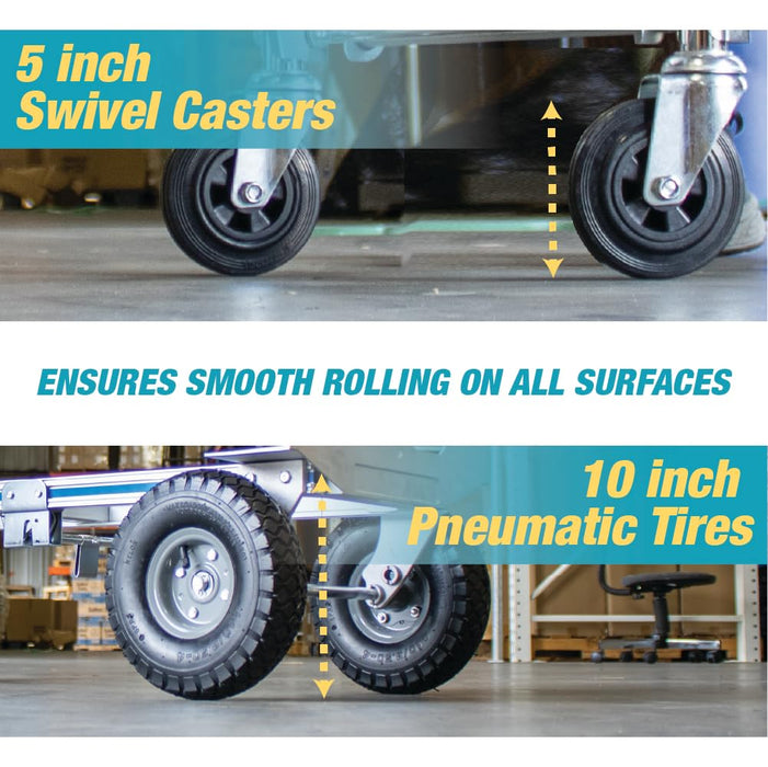 Aluminum Hand Truck and Dolly, 2 in 1 Design 550 Lbs Capacity, Lightweight Frame, Industrial Collapsible Cart, Dolly Cart with Rubber Wheels for Transport and Moving in Office, Warehouse, and More