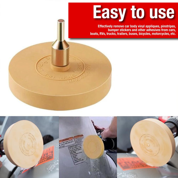 4" Adhesive Eraser Wheel with Pad & Adapter Graphics Removal Tool Eraser Wheel Decal Remover AEP7758
