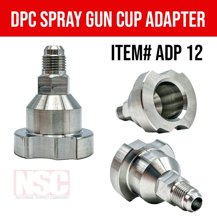 Spray Gun Paint System Stainless Steel Adapter (12) (Aftermarket) Compatible with 1.0 System Only and the Disposable Spray Gun Cup Liners and Lid System ADP12