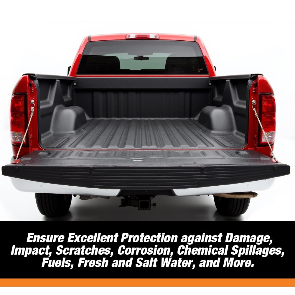LAUCO Rintek Urethane Spray 1 Gallon Black Bedliner Coating, Heavy-Duty Polyurethane Protective Truck Bed Liner Paint, Waterproof Anti-Slip Impact-Resistant Automotive Coating 95096