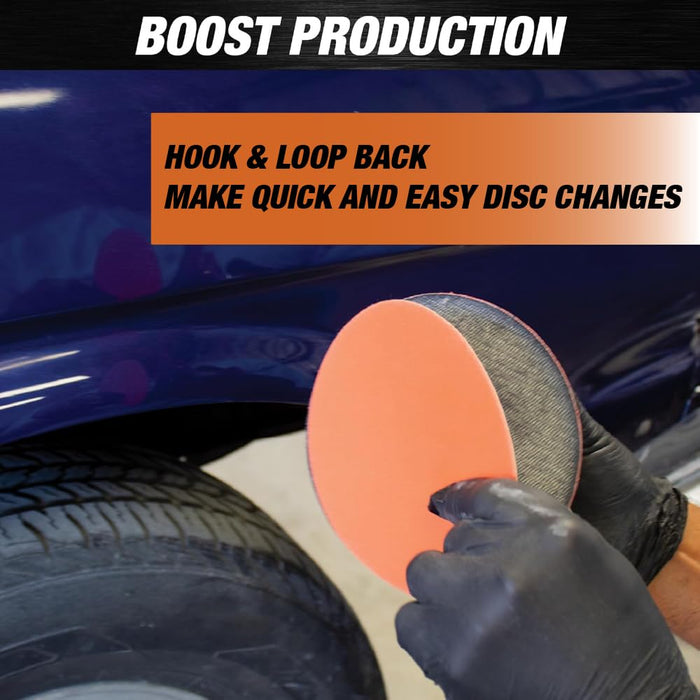 Premium 6" Variety Pack Hook and Loop Ceramic Sanding Discs, No Hole, 5 Each of Grit (40, 80, 120, 180, 220, 320, 400, 600) - Box of 25 Sandpaper for Automotive Sanding