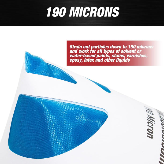 LAUCO 1000 pcs of Paint Strainer with Fine 190 Micron Filter Tips - Premium Pure Blue Ultra-Flow Blue Nylon Mesh, Paint Filters Cone Strainer for Automotive Spray Paint- Paint Filters Cone 9091