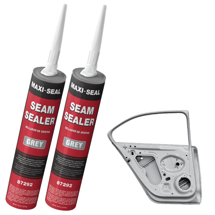 LAUCO Maxi-Seal Gray Polyurethane Seam Sealer (2-Pack, 10.5oz Tube) | Durable & Flexible Auto Body Filler for OEM Seams | Brushable Joint Compound (87292)