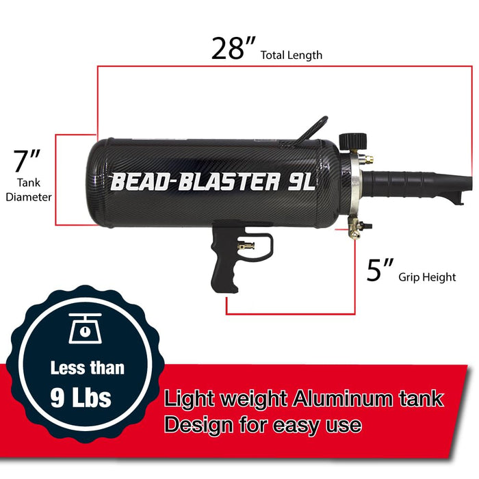 LAUCO Handheld Tire Bead Seater - Professional Automotive Tools, Carbon Fiber Bead Seater Blaster Tool with Rapid Air Release, Tire Inflator for Cars, Trucks, Commercial Vehicles (9 Liter) 9538