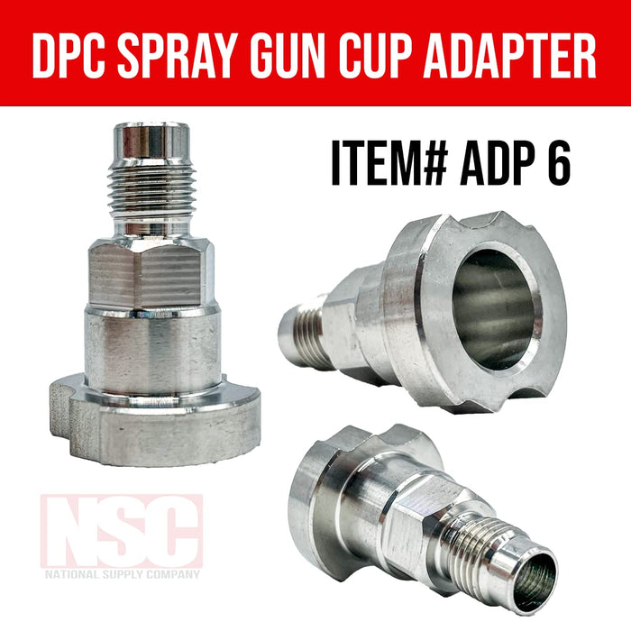Spray Gun Paint System Stainless Steel Adapter (6) (Aftermarket) Compatible with 1.0 System Only and the Disposable Spray Gun Cup Liners and Lid System