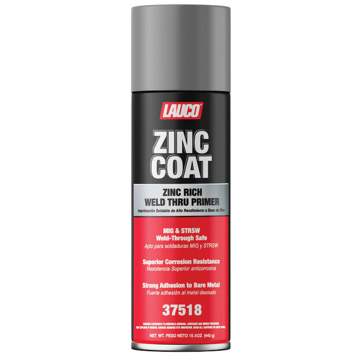 LAUCO Zinc Coat Weld-Thru Primer 15.5 oz, Pack of 1, Zinc Rich Spray for Welding, Anti-Corrosion Coating for Bare Metal, MIG & Spot Welding Safe, Fast Dry Industrial Primer 37518