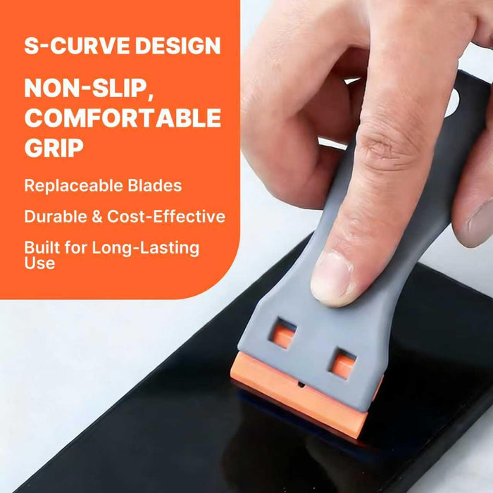 LAUCO Pack of 12 pcs Plastic Razor Blade Scraper Extra Plastic Razor Blades - Includes 24 Plastic Razor Blade Scraper Plastic Razor Blades Refills, Plastic 57048