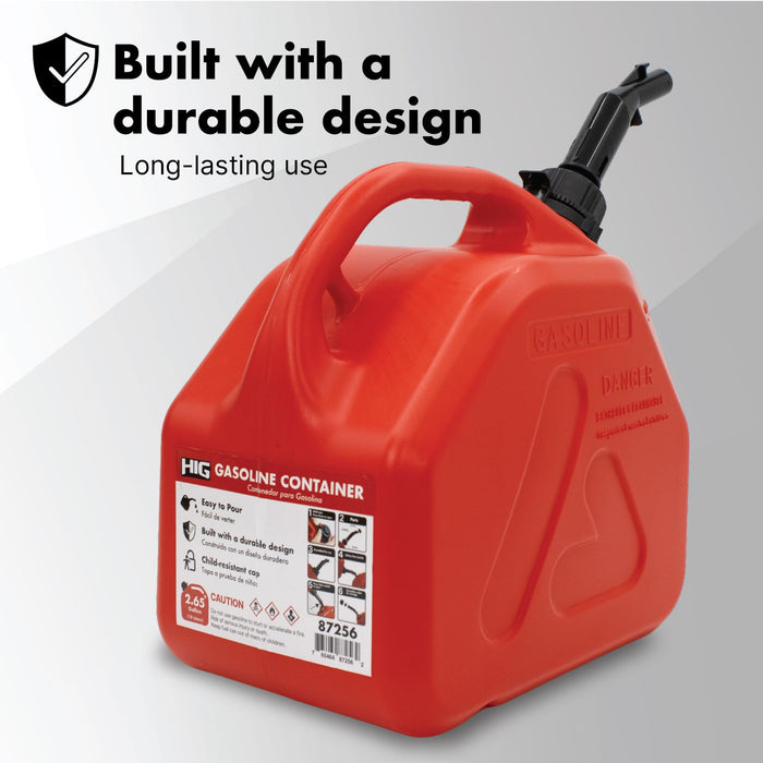LAUCO Portable Fuel Tank, Gas Container, 3 Gallon Gas & Diesel Container with Transfer Hose and Nozzle, Mobile Fuel Storage for Boats, Docks, Farm, Shop & Garage 87256