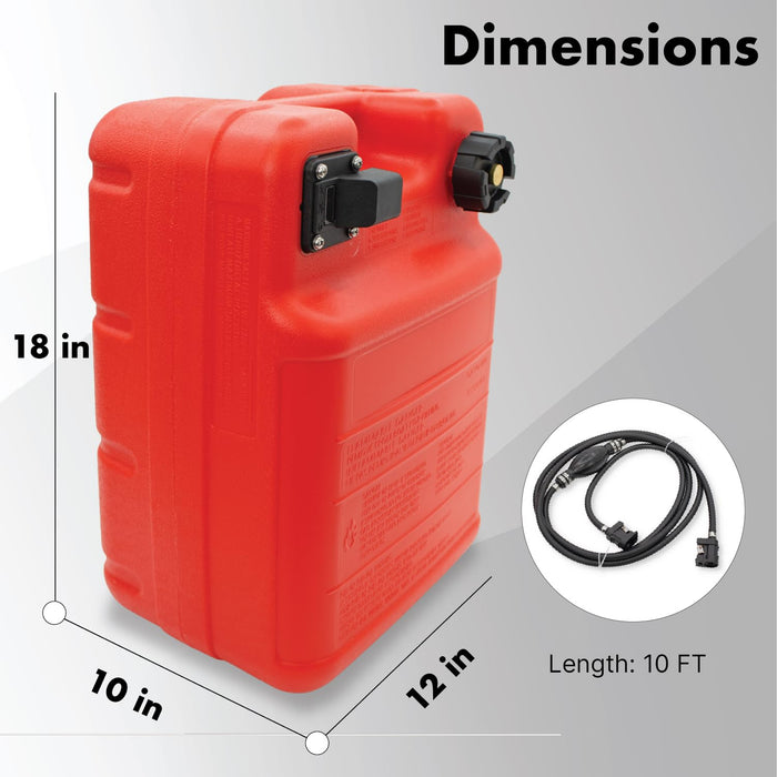 LAUCO Portable Marine Fuel Tank– 6.34 Gallons Gas & Diesel Container with Transfer Hose and Nozzle, Mobile Fuel Storage for Boats, Docks, Farm, Shop & Garage 87239