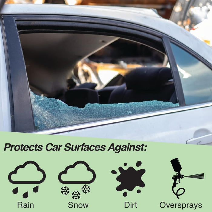 MAXIFILM Crash Wrap, 36 inch x 100 feet, Clear Collision Wrap for Damaged Vehicles & Car Windows, Removes Cleanly, Attaches Securely, Removes Cleanly (1885)