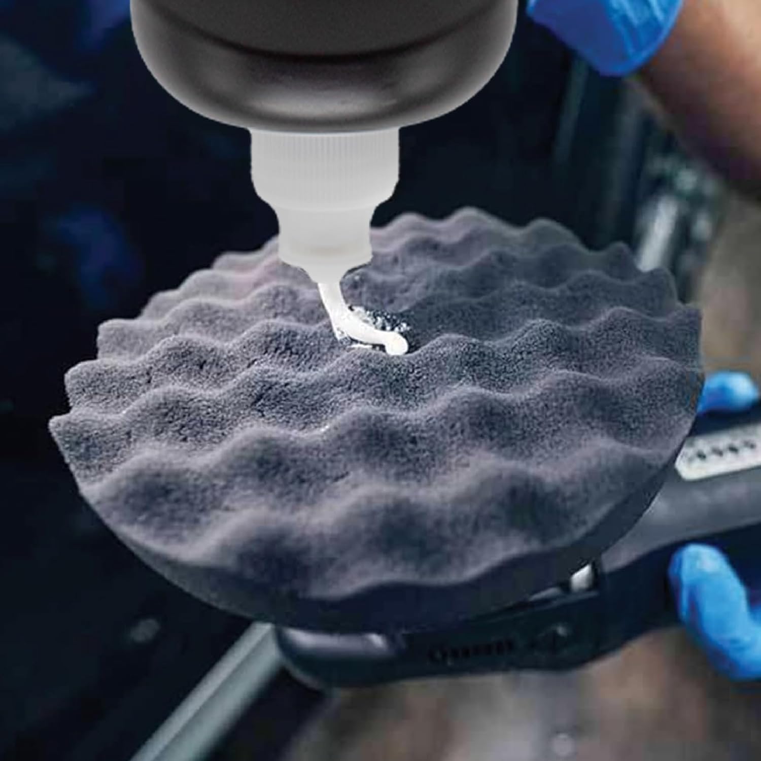 7 inch 9 pcs Polishing Pad Kit with 5 Waffle Foam, 1 100% Wool Grip Pad, 1 Lamb Wool Pad, 1 Microfiber Finishing Pad and 5/8"-11 Threaded Backing Plate for Car Sanding,Polishing, Waxing PPS1689