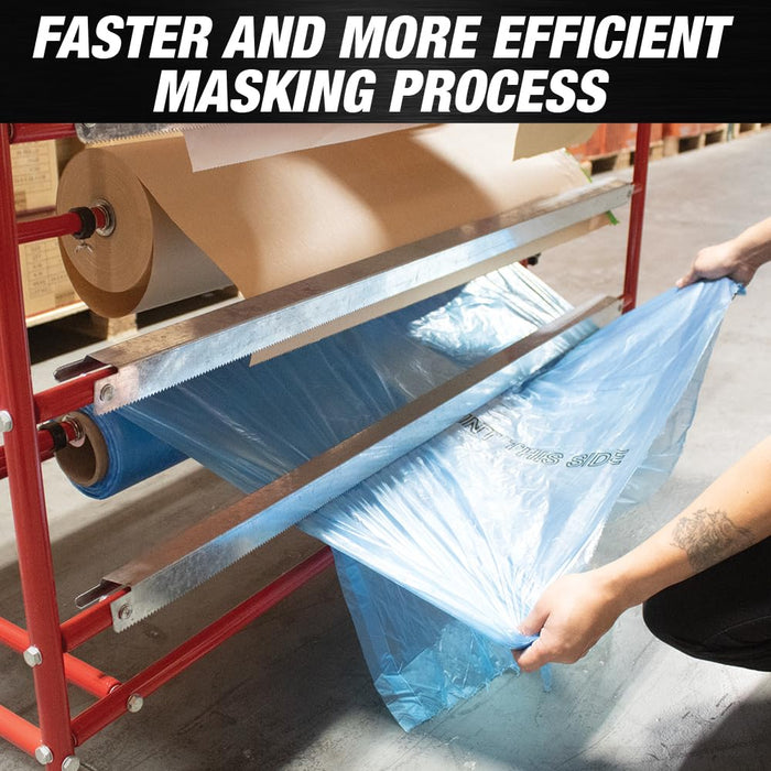 LAUCO Masking Machine Prep Station with Top Tray Tool Storage, Masking Paper Machine, Dispenser, Masking Machine for Painting, Tape Machine for Painting, Automotive Masking Machine (7061)