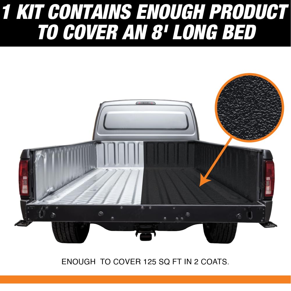 LAUCO Rintek Urethane Spray 1 Gallon Black Bedliner Coating, Heavy-Duty Polyurethane Protective Truck Bed Liner Paint, Waterproof Anti-Slip Impact-Resistant Automotive Coating 95096