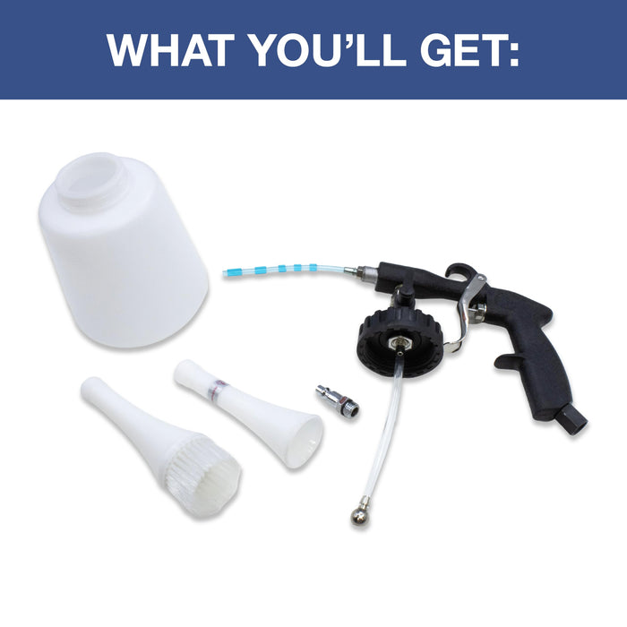 High Pressure Car Cleaning Tornado Air Gun Kit with 1L Foam Bottle, 2 Set Nozzle Sprayer Connector for Car Detailing - 26514
