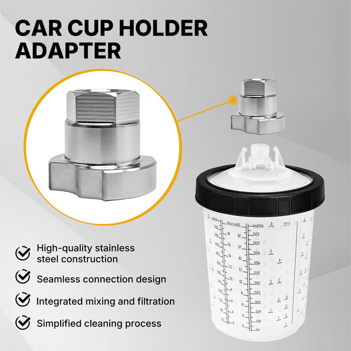 LAUCO Spray Gun Paint System Stainless Steel Adapter (2) (Aftermarket) Compatible with 1.0 System Only and The Disposable Spray Gun Cup Liners and Lid System