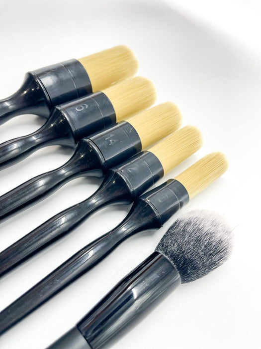 Car Detailing Brush Set, 6 Pack Natural Boars Hair Detailing Brushes, Clean Interior or Exterior, Wheels, Tires, Engine Bay, Leather Seats, Car Detailing Kit, Detailing Brush 46992