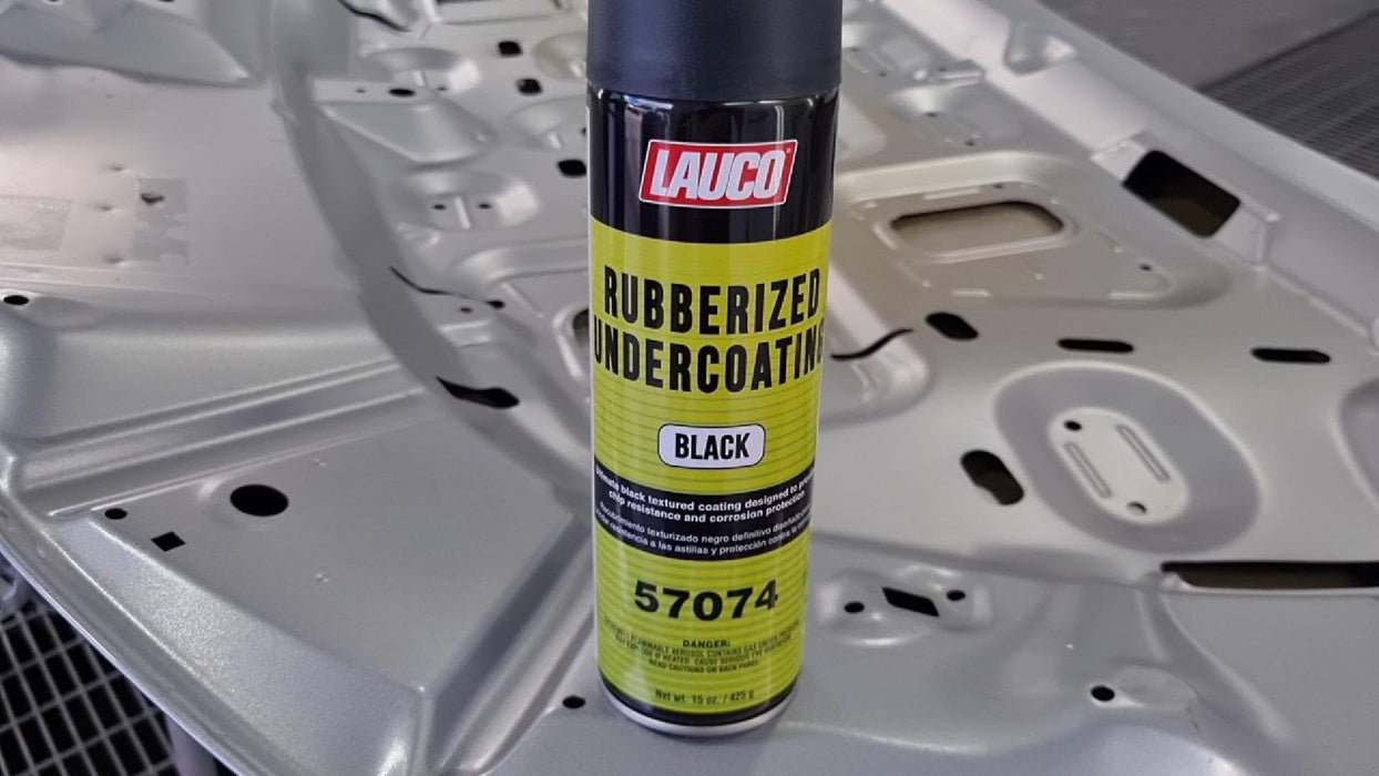 LAUCO Rubberized Undercoating Black Aerosol Spray – 15 Oz Can, Protective Coating for Metal, Plastic & Vehicle Undercarriage – Sound Deadener & Rust Protection (57074)
