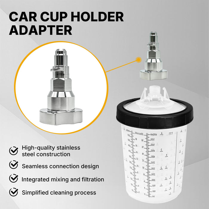LAUCO Spray Gun Paint System Stainless Steel Adapter for DPC Disposable Cup Liners and Lid System, Professional Paint Application - Adapter41-16137