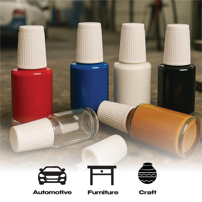 Promix Touch Up Paint Bottles 2oz (Box of 50) – With Child Safety Lids, Mixing Balls, Gradient Markings & Brushes – Solvent-Resistant PET – Car Paint Chip Repair & Scratch Fix Containers 39119