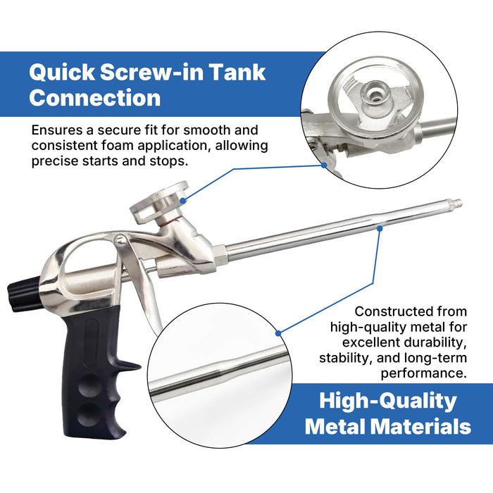 LAUCO Professional Spray Foam Gun Insulation, High Precision Spray Foam Insulation Gun, Easy Clean Expanding 47555