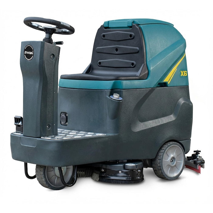 Commercial Ride-On Floor Scrubber Machine, 760mm Cleaning Width, 5000㎡/h Cleaning Efficiency, 100L Sewage Tank, 24V Battery Powered Floor Cleaning Scrubber for Warehouses, Malls, Factories & Parking